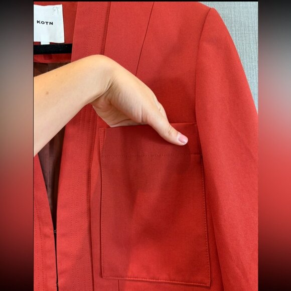 KOTN Orange Short Waisted Cropped Blazer - Picture 9 of 10